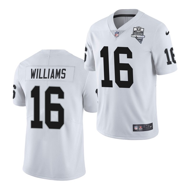 Men's Las Vegas Raiders #16 Tyrell Williams White NFL 2020 Inaugural Season Vapor Limited Stitched Jersey Men's Las Vegas Raiders #16 Tyrell Williams White NFL 2020 Inaugural Season Vapor Limited Stitched Jersey